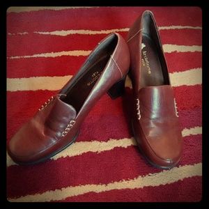 Perfect Brown Leather Work Heels